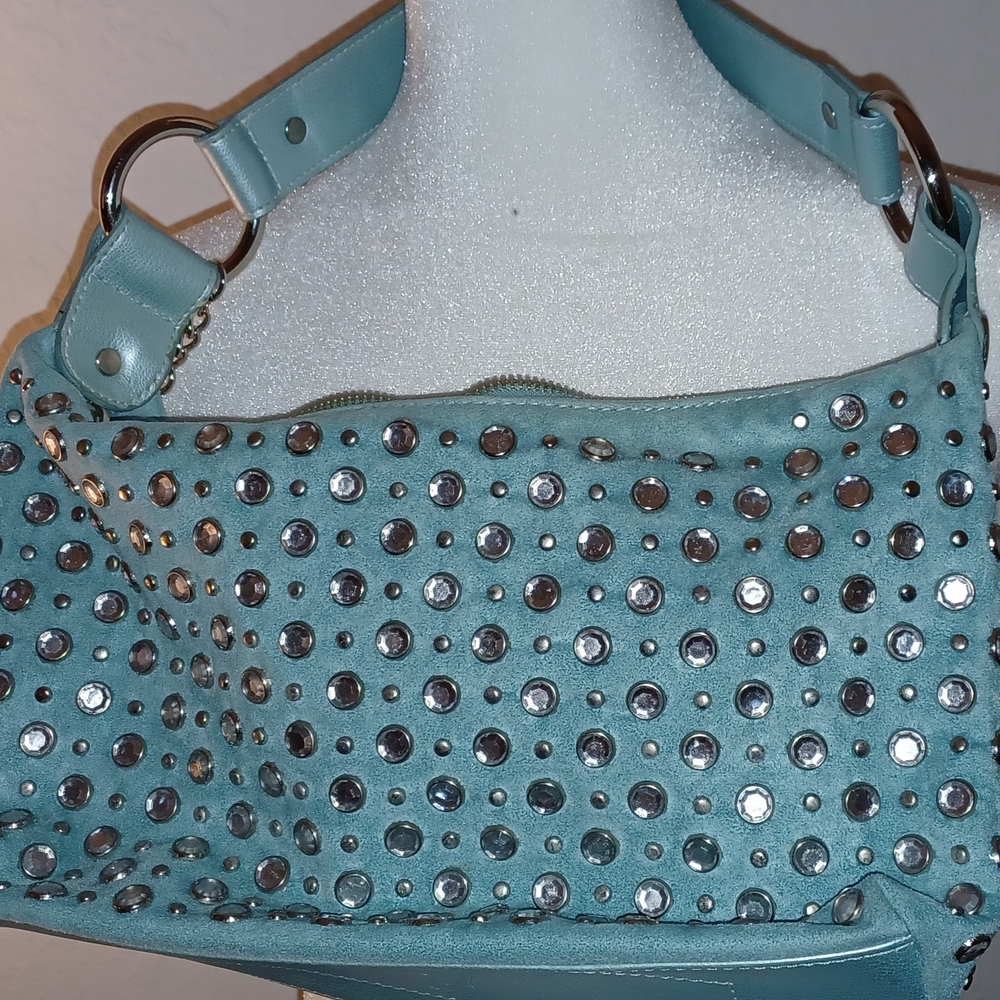 Studded Blue Handbag